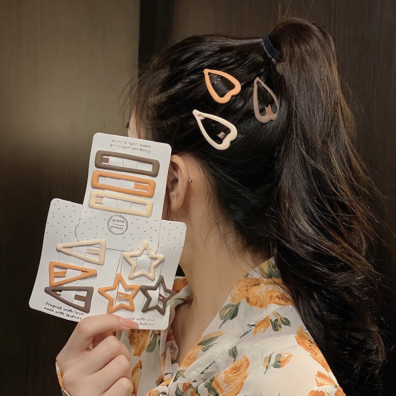Set 3 Kẹp Tóc Hình Ngôi Sao Năm Cánh Bằng Kim Loại Màu Sắc Ngọt Ngào Cho Nữ