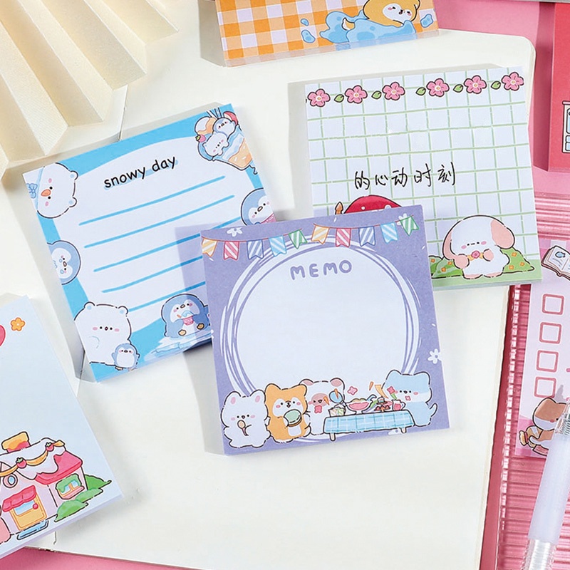 Set 50 Tờ Giấy Ghi Chú Họa Tiết Động Vật Hoạt Hình Đáng Yêu
