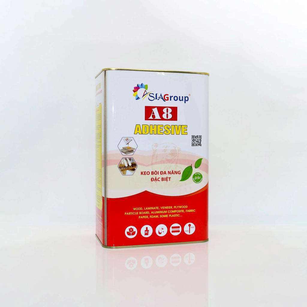 Keo dán cỏ nhân tạo ASIA A8 siêu dính, nhẹ mùi - Lon 3KG