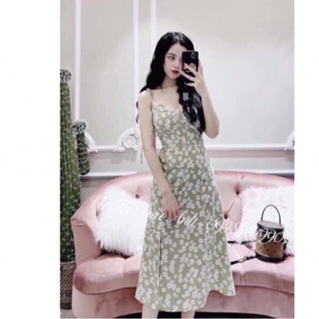 Váy 2 dây cúc họa mi nhí nhiều màu điệu đà