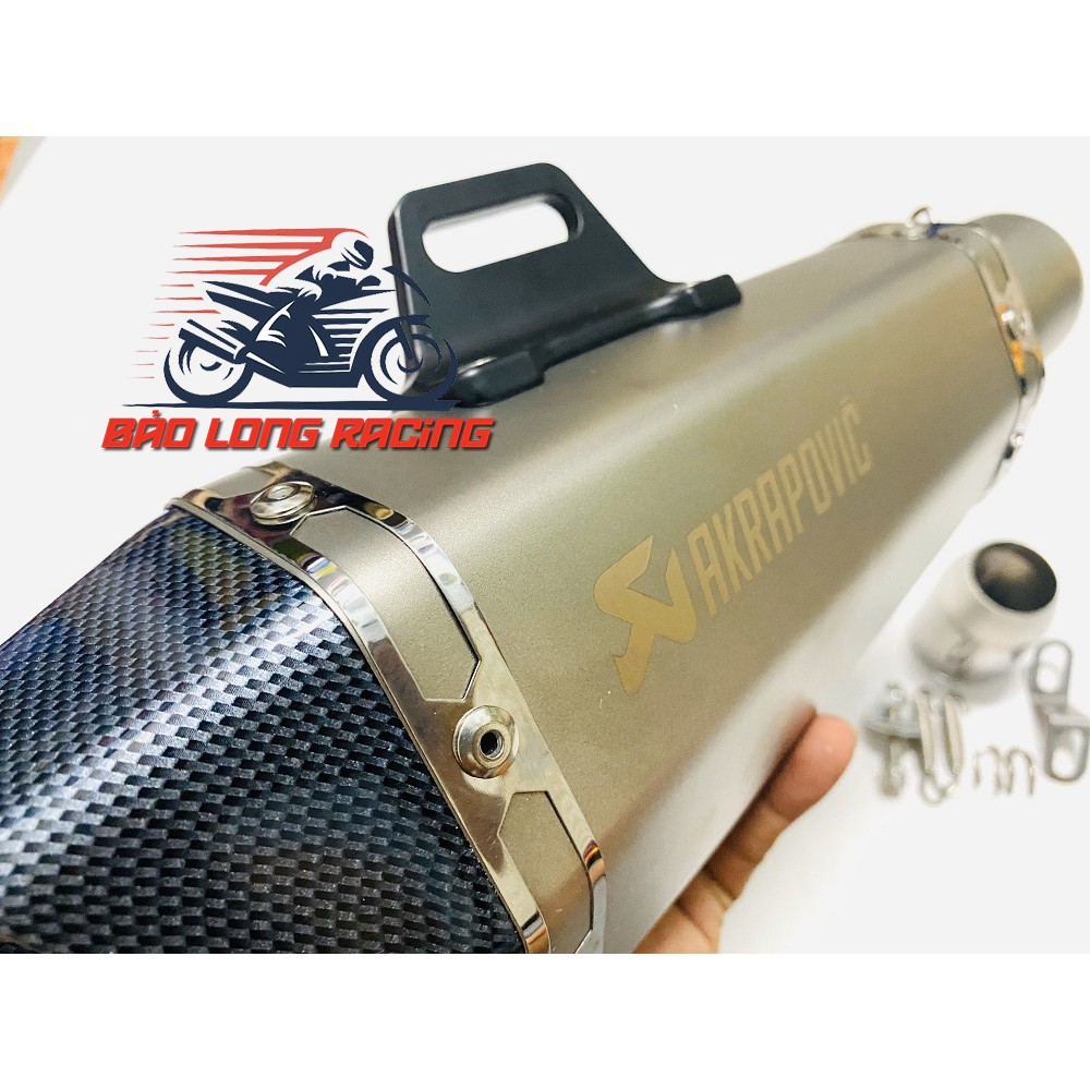 Pô Akrapovic lục giác bạc nhám