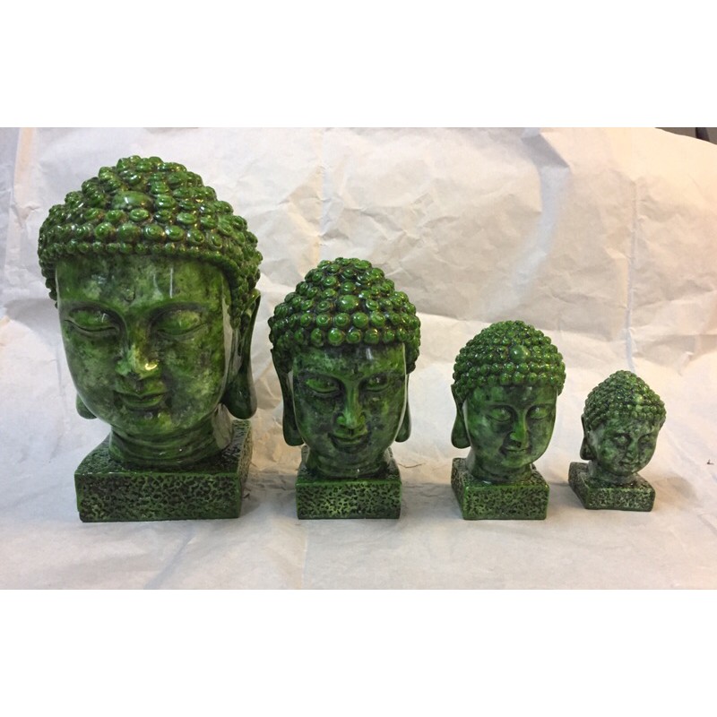 Tượng đầu phật thích ca bằng đá nhân tạo composite cao 9, 12,5, 16cm.