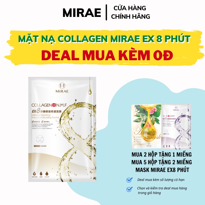 Mặt nạ Collagen MIRAE  Ex 8 phút giảm kích ứng, tái tạo làn da cung cấp độ ẩm giúp da căng mịn 20g/ miếng