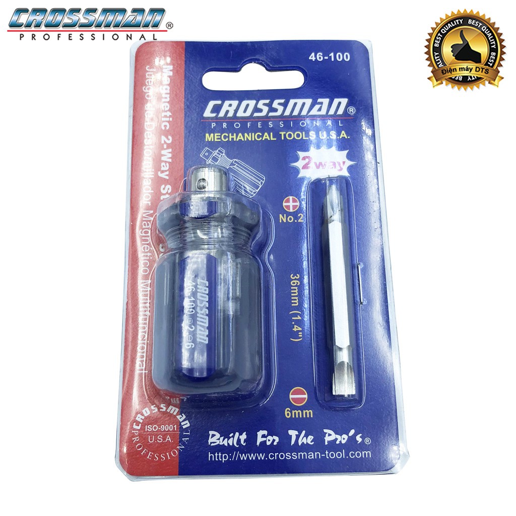 Tô vít lùn 2 đầu Crossman 46-100, tua vít dẹp và bake trở đầu ngắn PH2, SL6