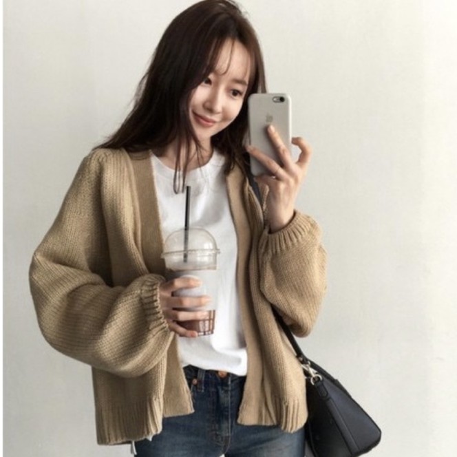 Áo Len Cardigan Nữ,Áo Cardigan Len Dáng Rộng Phong Cách Hàn Quốc | BigBuy360 - bigbuy360.vn