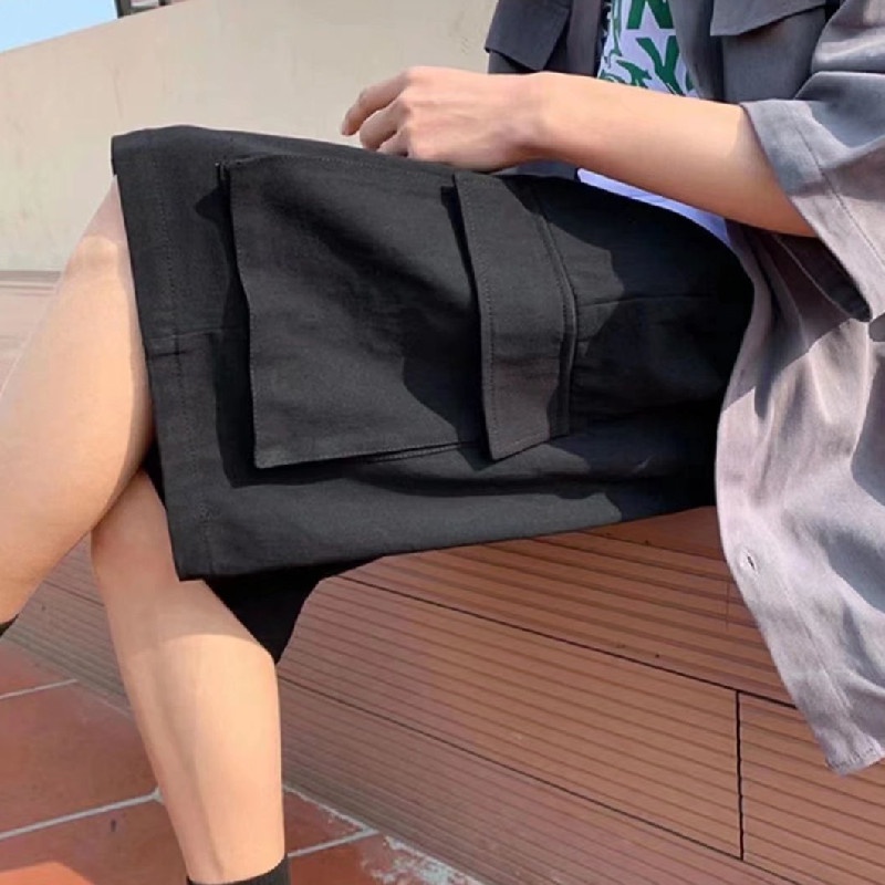 Quần Short Dáng Rộng Phối Túi Lớn Phong Cách Hip Hop Hàn Quốc Thời Trang Mùa Hè Cho Nam Size M-3XL