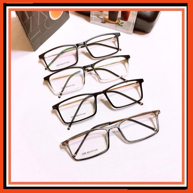 Gọng kính cận nam nữ cao cấp mắt dáng vuông chất dẻo phối kim loại Liup Eyewear ...