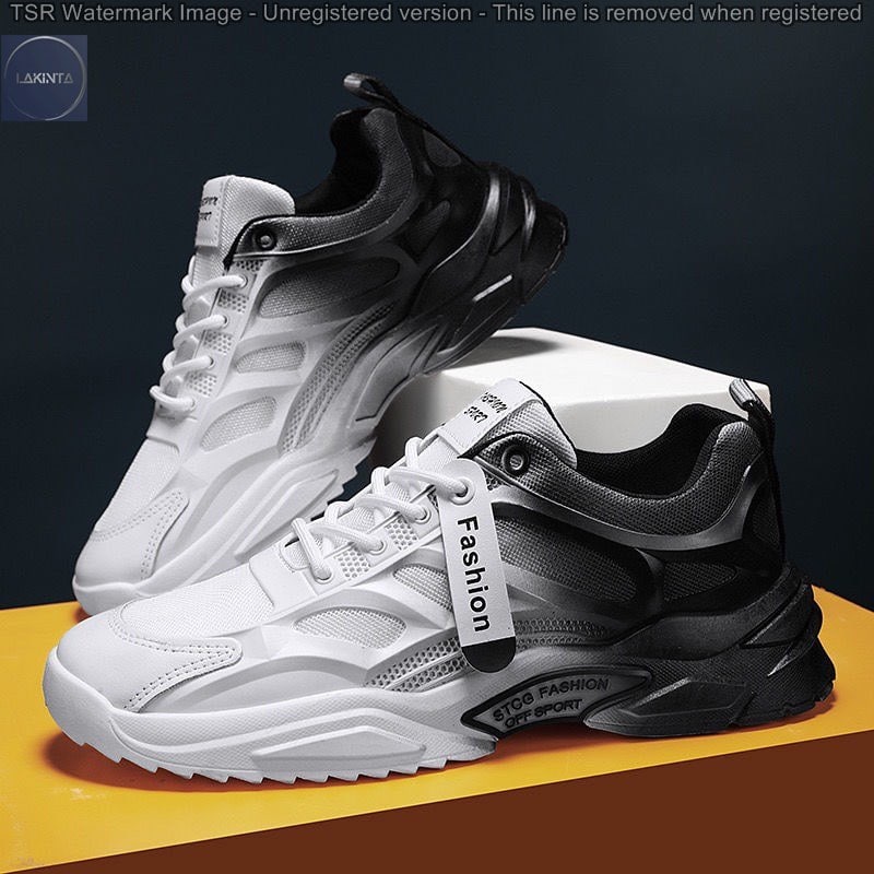 Giày Sneaker thể thao nam tập gym chạy bộ thể dục Lakinta cổ thấp phối màu Hàn Quốc G242