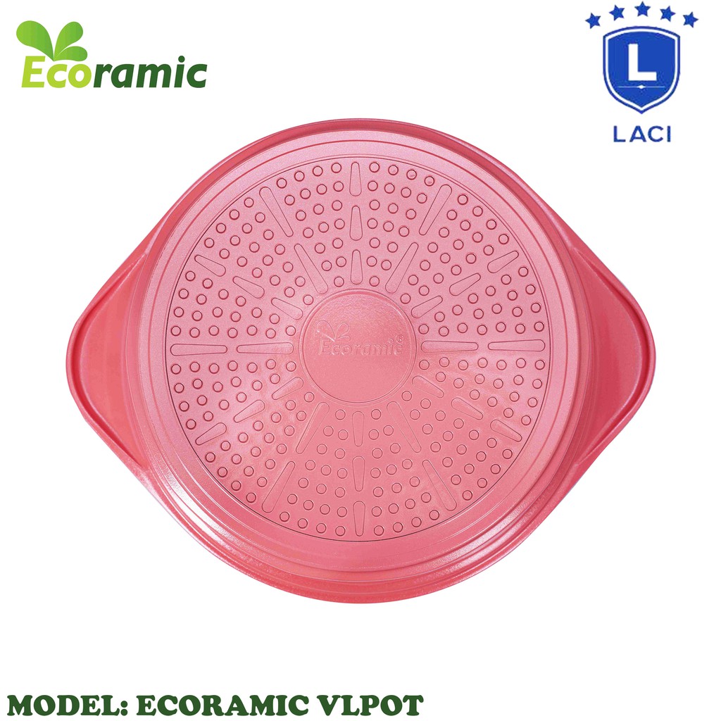 Bộ 3 Nồi Đá Đáy Từ V-Line Ecoramic Hàn Quốc VPLOT Kích thước 20-22-24 Cm | Nồi màu hồng | Cam Kết Chính Hãng