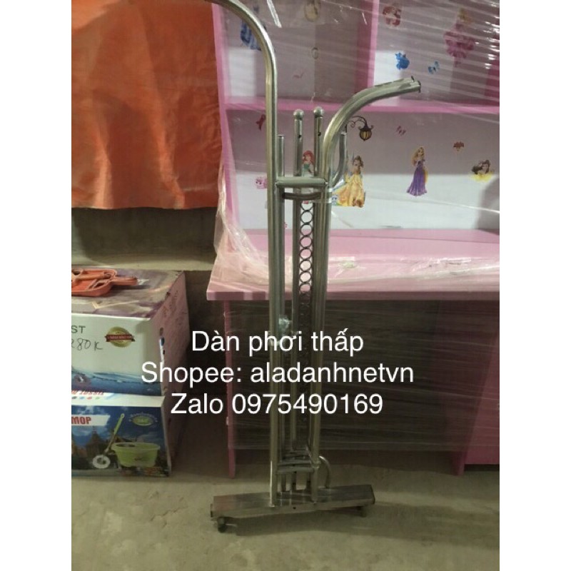 Sào phơi giàn phơi quần áo giá phơi quần áo 2 thanh 24 và 40 khuyên inox 201 hàng đẹp