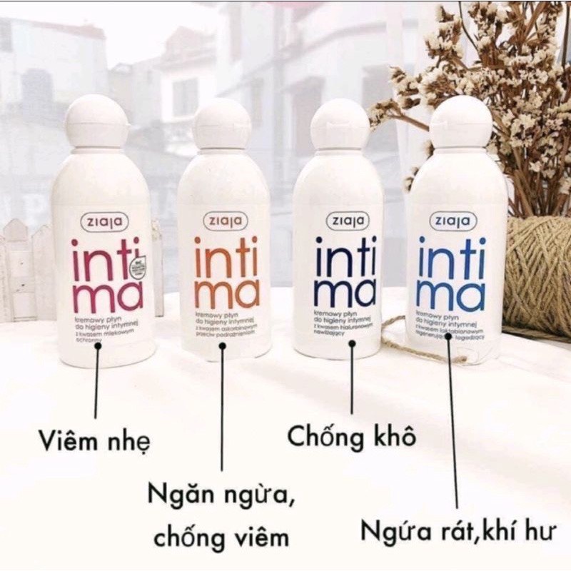 Intima Dung Dịch Rửa Vệ Sinh Phụ Nữ Dạng Sữa Ziaja Balan Bộ 4 Màu 200ml
