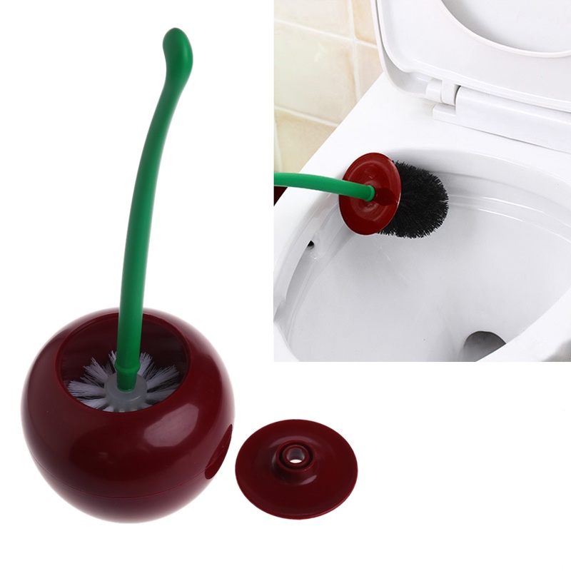 Bàn Chải Chà Toilet Bằng Nhựa Hình Quả Cherry Dễ Thương