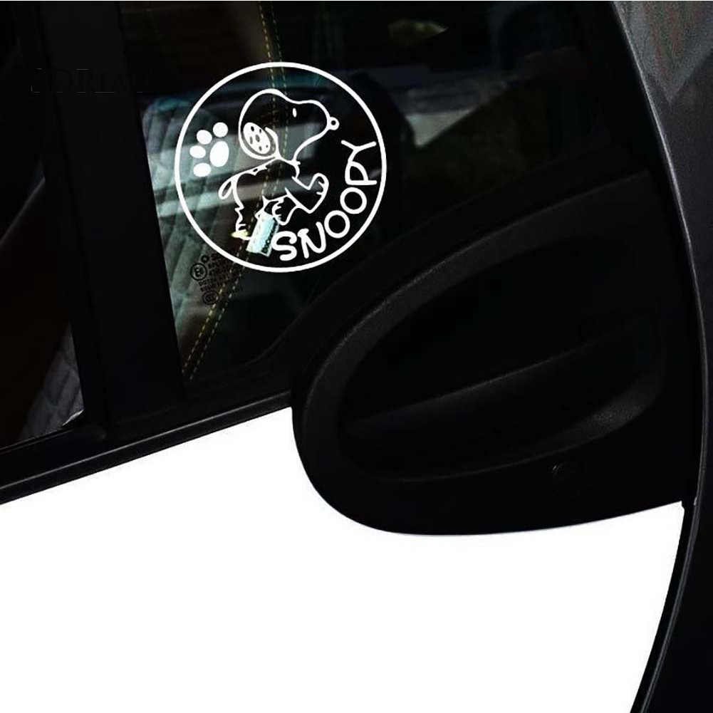 Đề can hình chó Snoopy hoạt hình đơn giản đáng yêu trang trí thân &amp; cửa sổ xe hơi
