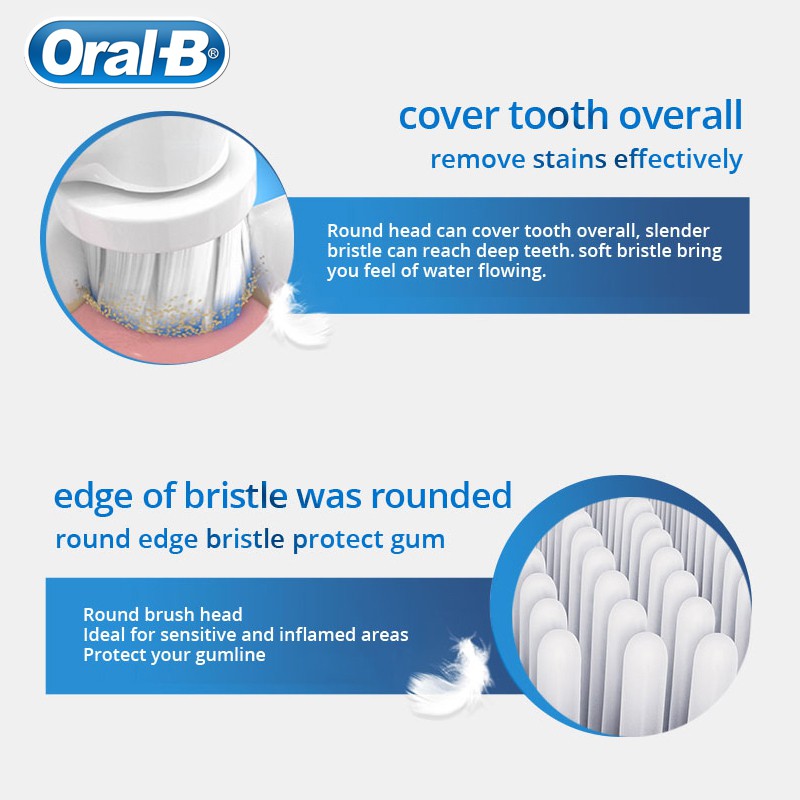 Đầu bàn chải đánh răng điện Oral B EB60 thay thế hoạt động bằng sóng siêu âm