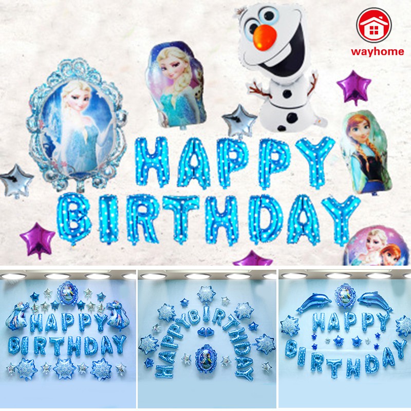 Bong Bóng Trang Trí Tiệc Sinh Nhật Hình Elsa / Oalf / Anna Trong Phim Frozen
