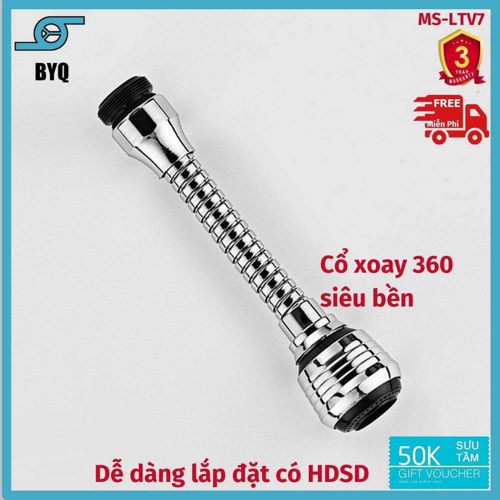 Đầu lọc nước tăng áp 2 chế độ cổ xoay đa hướng gắn trực tiếp tại đầu vòi tiện dụng LVT-7 Vòi inox [ bán sỉ ]