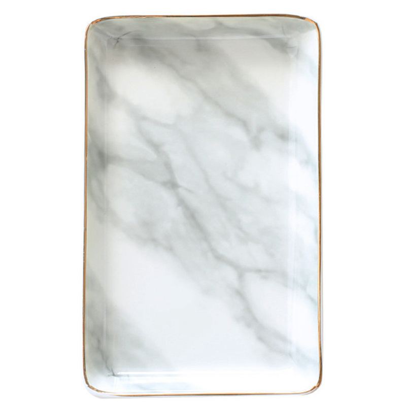 Khay đựng đồ trang sức bằng gốm họa tiết đá cẩm thạch phong cách Bắc Âu