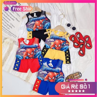 Bộ Siêu Anh Hùng Người Nhện 💥 QUÀ TẶNG KÈM MẶT NẠ💥 In 3D Hình SPIDER - MAN Chất Vải Cotton Siêu Đẹp Cho Bé Từ  8-20kg