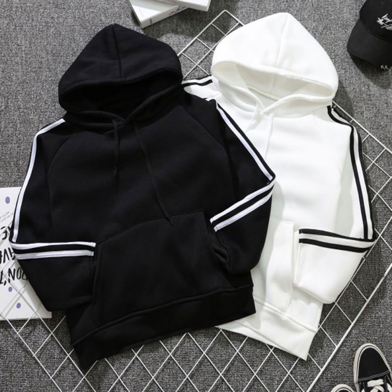 Áo hoodie màu trơn dáng rộng