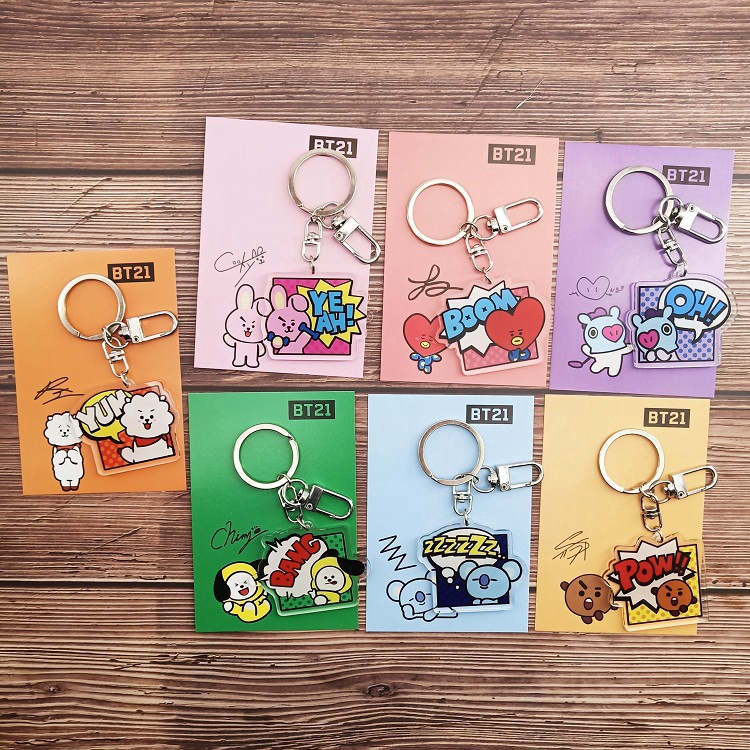 Móc khóa mặt dễ thương dành cho fan hâm mộ nhóm nhạc BTS