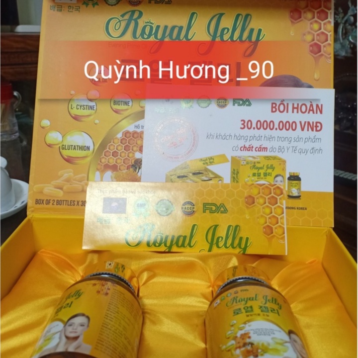 Viên uống ROYAL JELLY sữa ong chúa hộp 2 lọ x 30 viên giúp đẹp da chống lão hóa