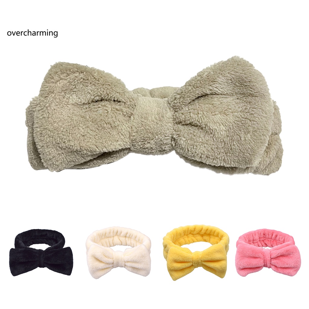 Overcharming Portable Spa Headband Wide Strap Makeup Headband Soft-touching for Women