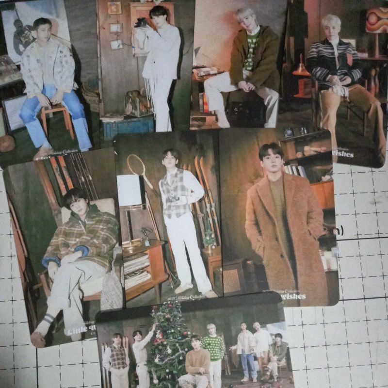 Set 8 Card giấy bo góc in 2 mặt nhóm BTS - Little Wishes
