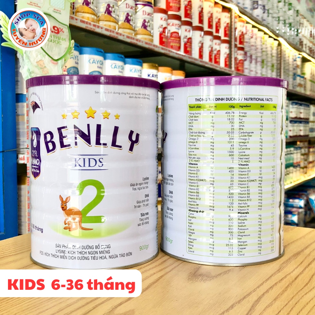 Sữa Benlly số 1,2,3,4 Hộp 900G - Bổ sung bột yến sào cao cấp