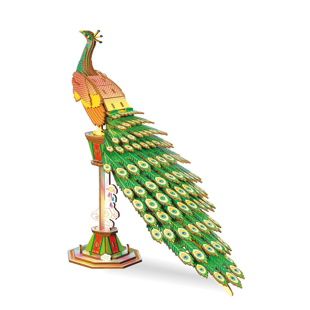 Mô hình Gỗ, đồ chơi lắp ráp, Con Công Pea Cock, xếp hình
