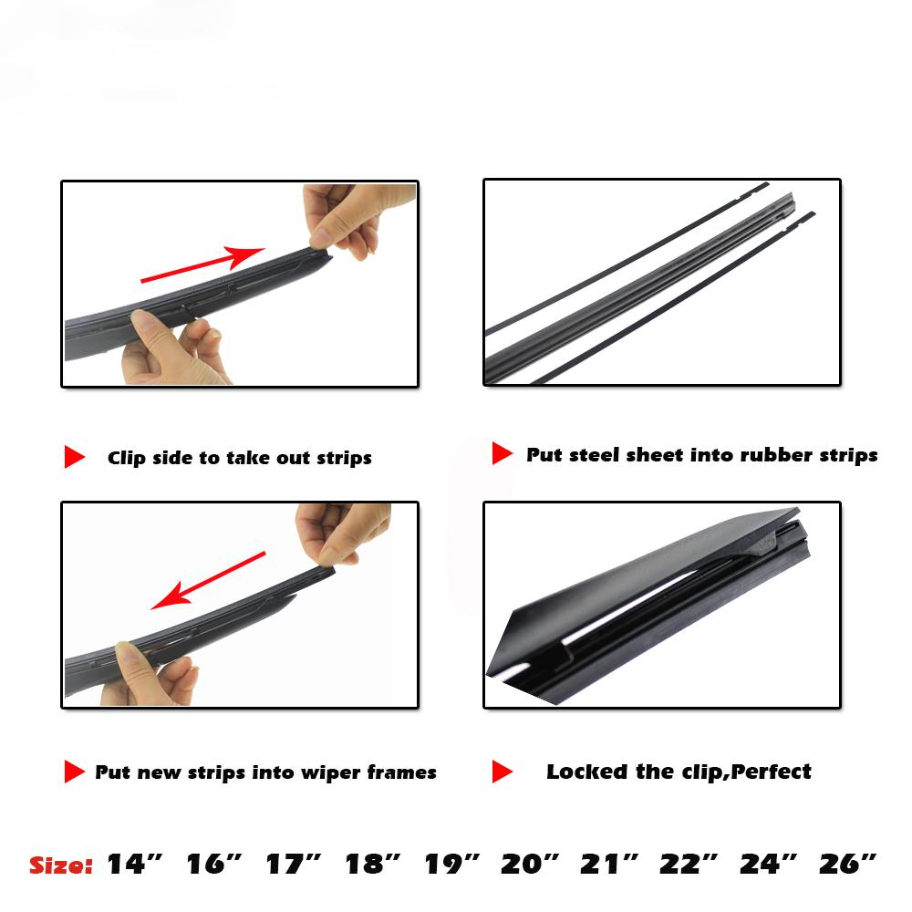 Dải Cao Su Mềm 8mm Chuyên Dụng Thay Thế Cho Cần Gạt Nước Xe Hơi HONDA TOYOTA BMW BENZ AUDI VW NISSAN PERODUA PROTON