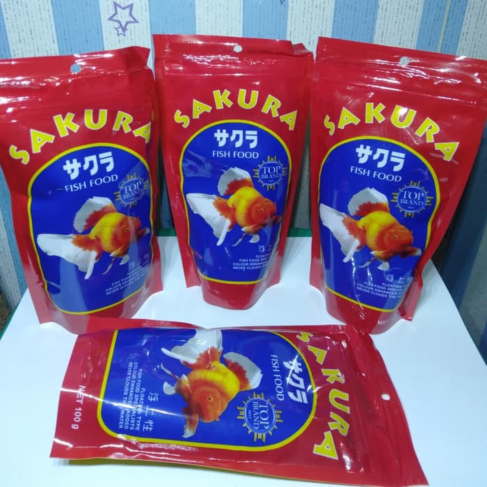 100g Đồ Ăn In Hình Hoa Anh Đào / Cá Koi Dễ Thương