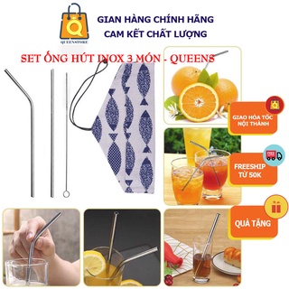 Set Ống Hút Inox 304 Thân Thiện Bảo Vệ Môi Trường Kèm Cọ Rửa Dùng Vĩnh Cửu