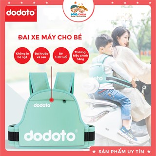 Đai đi xe máy CHÍNH HÃNG DODOTO an toàn cho bé từ 1-10 tuổi, ngồi trước, ngồi sau, có túi đựng đồ