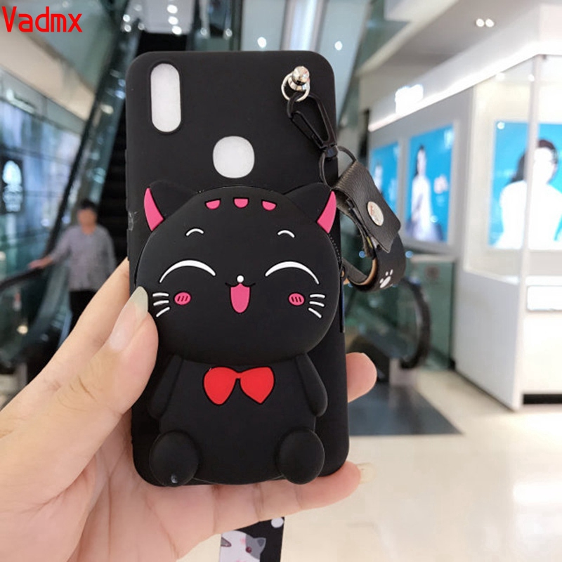 Ốp điện thoại mềm hình Doraemon Stitch Mickey Minnie có ví đựng tiền dành cho Xiaomi Redmi 6 6A 5 5A 5 Plus