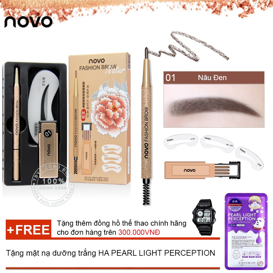 Bộ chì mày định hình 3 kiểu Novo Fashion Brow 5146