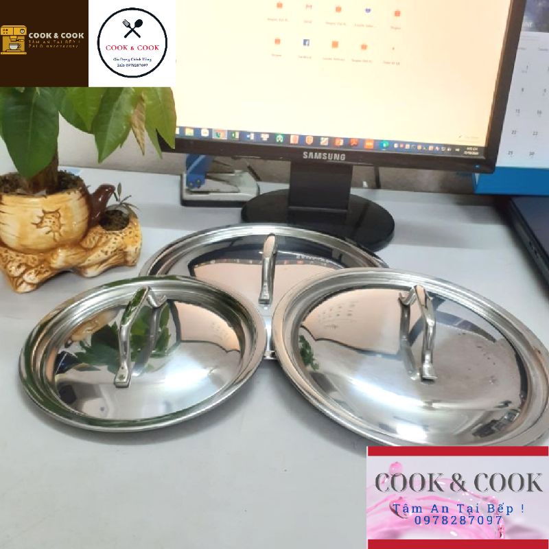 [Chính Hãng] Nắp vung nồi inox dùng cho nồi, chảo, quánh...size 14, 16, 18, 20, 24, 26, 28, 30, 32 cm VIETCOOK