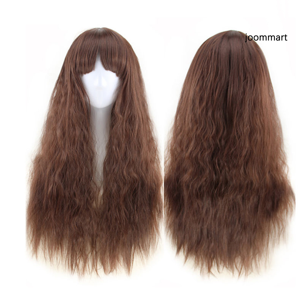 Tóc giả dáng dài 65cm xoăn gợn sóng thời trang nhiều màu sắc cho nữ