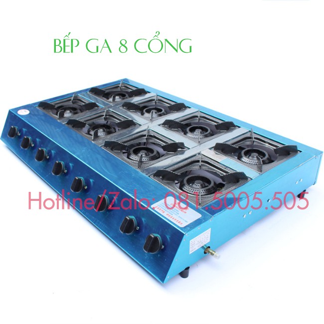 Bếp gas 8 cửa nấu mỳ cay - Bếp gas 8 họng loại 1 - Thiết Bị Trà Chanh