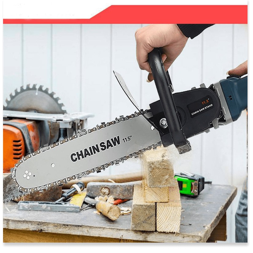 Lam xích lưỡi cưa gắn máy mài máy cắt, tra dầu tự động Chain Saw 11.5'