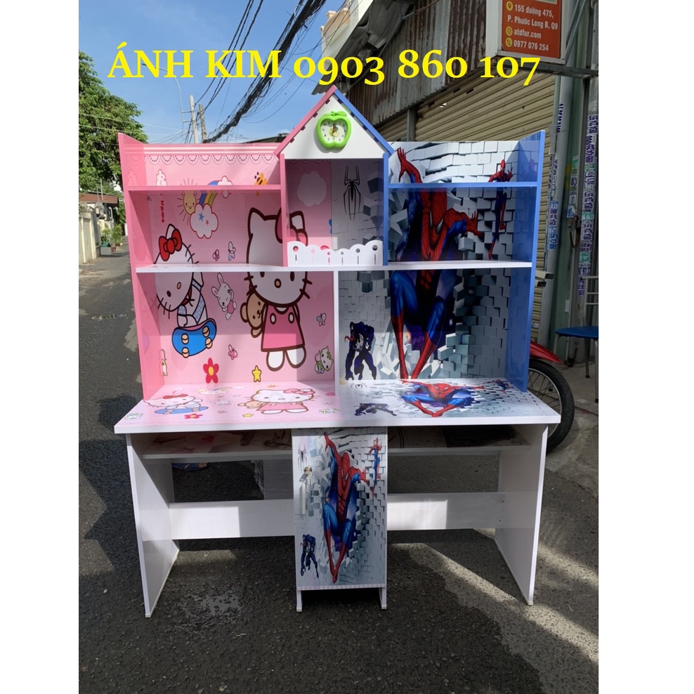 Bàn học sinh nhựa đôi cho 2 bé in hình đẹp thực tế 100% sài gòn bình dương