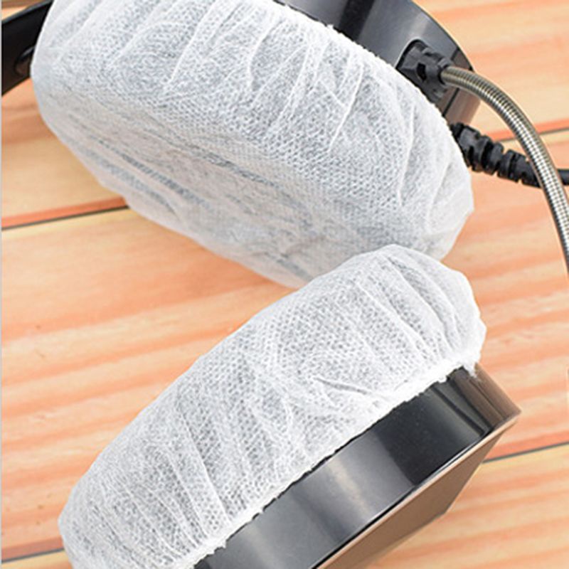 Bộ 100 Vỏ Bọc Đệm Tai Nghe Bằng Vải Không Dệt Dùng Một Lần Kích Thước 10-12CM