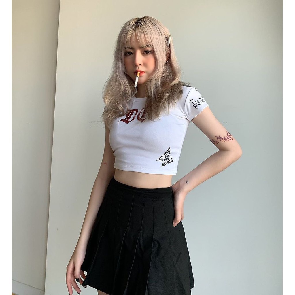 [Mã FAMAYWA giảm 10K đơn 50K] Áo Croptop BUTTERFLY D.G Body Ôm Mềm Mát - VIET_STAR | BigBuy360 - bigbuy360.vn