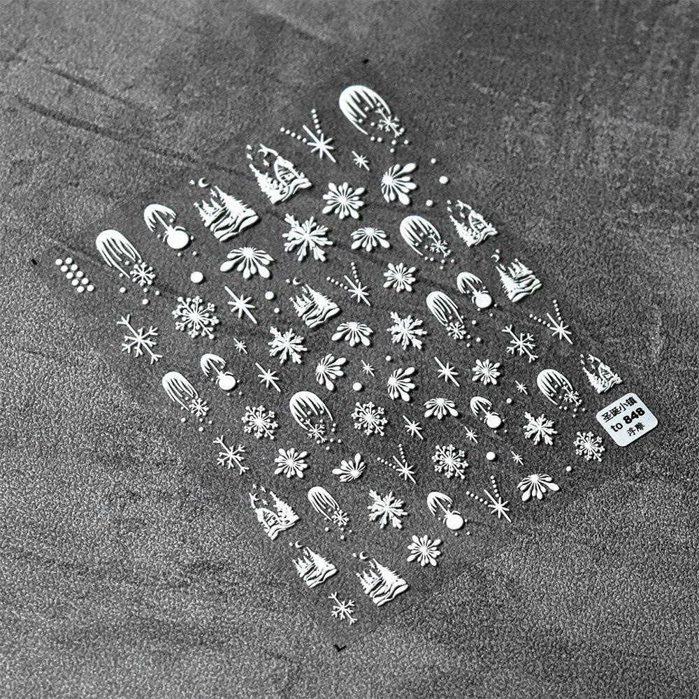 OCEANMAP Miếng Dán Trang Trí Móng Tay 5D DIY Chủ Đề Giáng Sinh