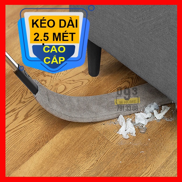 Combo Dụng Cụ Quét Góc Hẹp, Khe,Kẽ, Chổi Lau Kéo Dài Rút Gọn 1.4 mét, 1 Cây Lau 1 Miếng Lau
