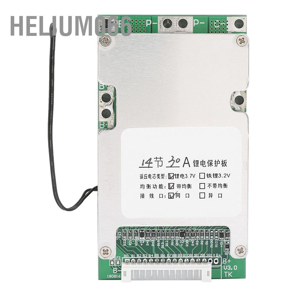 Bảng mạch bảo vệ pin Lithium BMS PCB cân bằng sạc bảo vệ quá dòng/ quá tải/ ngắn mạch 14S 50V 30A