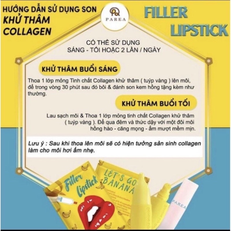 [ HÀNG CÔNG TY] Son filler Khử Thâm Collagen Son Chuối Banana fliller Lipstick TẶNG 01 Son Kem Siêu Lì P.A.R.E.A | BigBuy360 - bigbuy360.vn