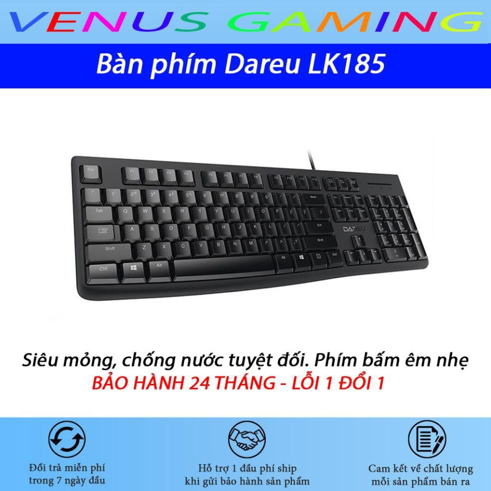 Bàn phím Dareu LK185 - Màu đen - Siêu siêu mỏng - Chống nước tuyệt đối - Bảo hành 2 năm