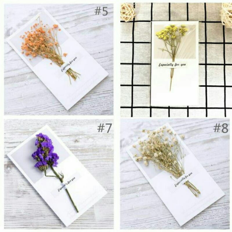 Thiệp hoa khô handmade xinh xắn làm quà tặng