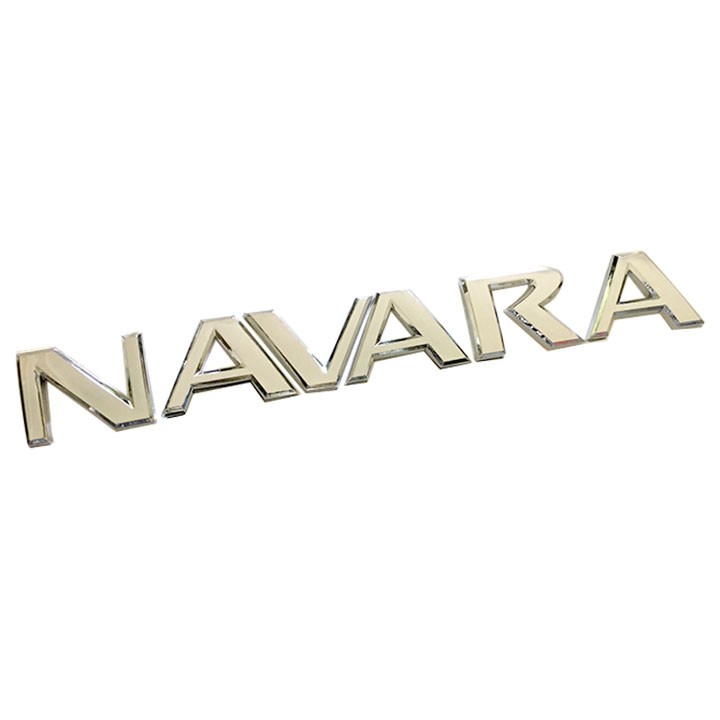 Tem logo chữ nổi NAVARA gắn trang trí đuôi xe Nissan Navara