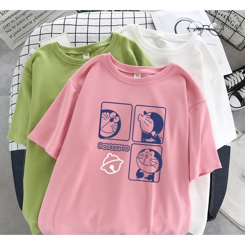 Áo phông cotton 3158 Doremon tay lỡ form rộng - Bán sỉ áo 3158